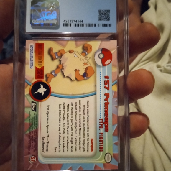 Vintage rare 1999 TOPPS POKEMON PRIMEAPE CGC SLAB - Picture 5 of 6